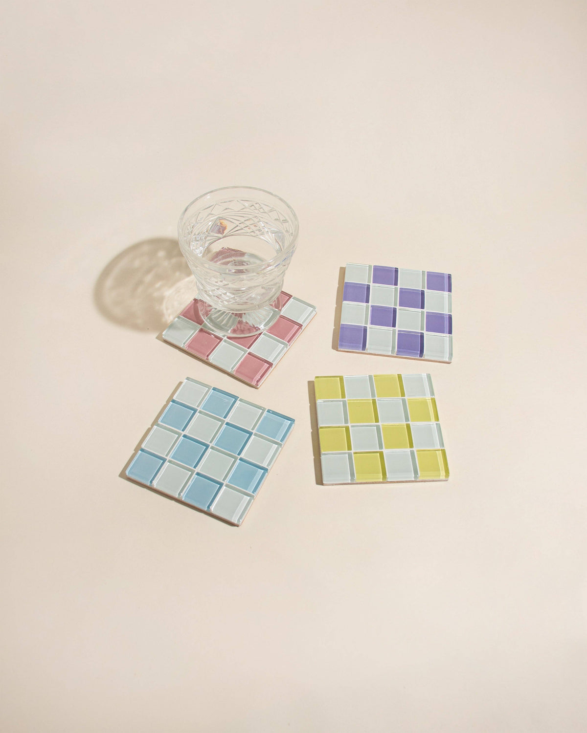 GLASS TILE COASTER - Pink Himalayan Milk Chocolate