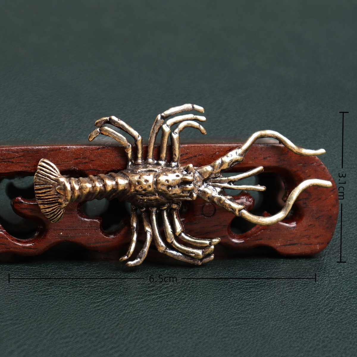 Solid Brass Crawfish Figurine Tabletop Ornament: A1