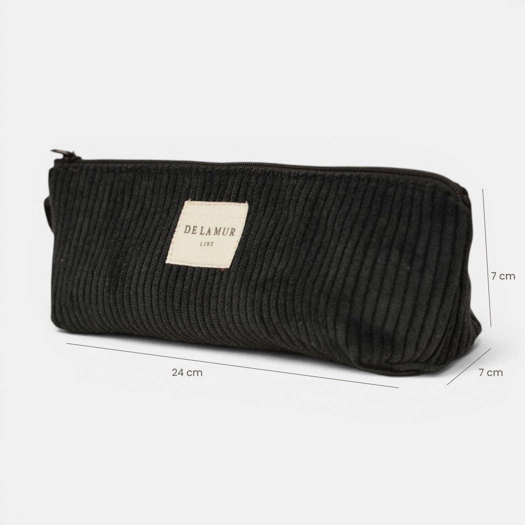 Corduroy Pencil Case – Black (Nit)