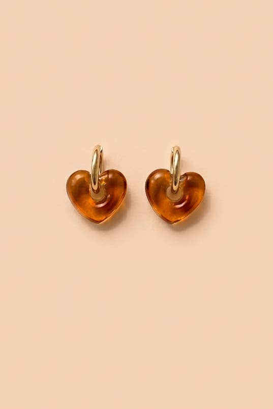 Corazon Hoops - 18K Gold Plated: Amber