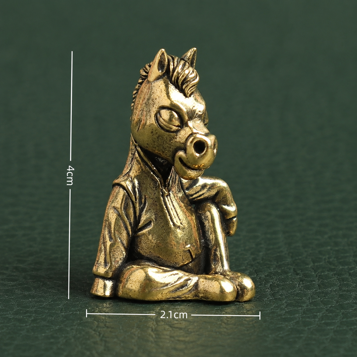 Solid Brass Seated Horse Figurine Decor: A1