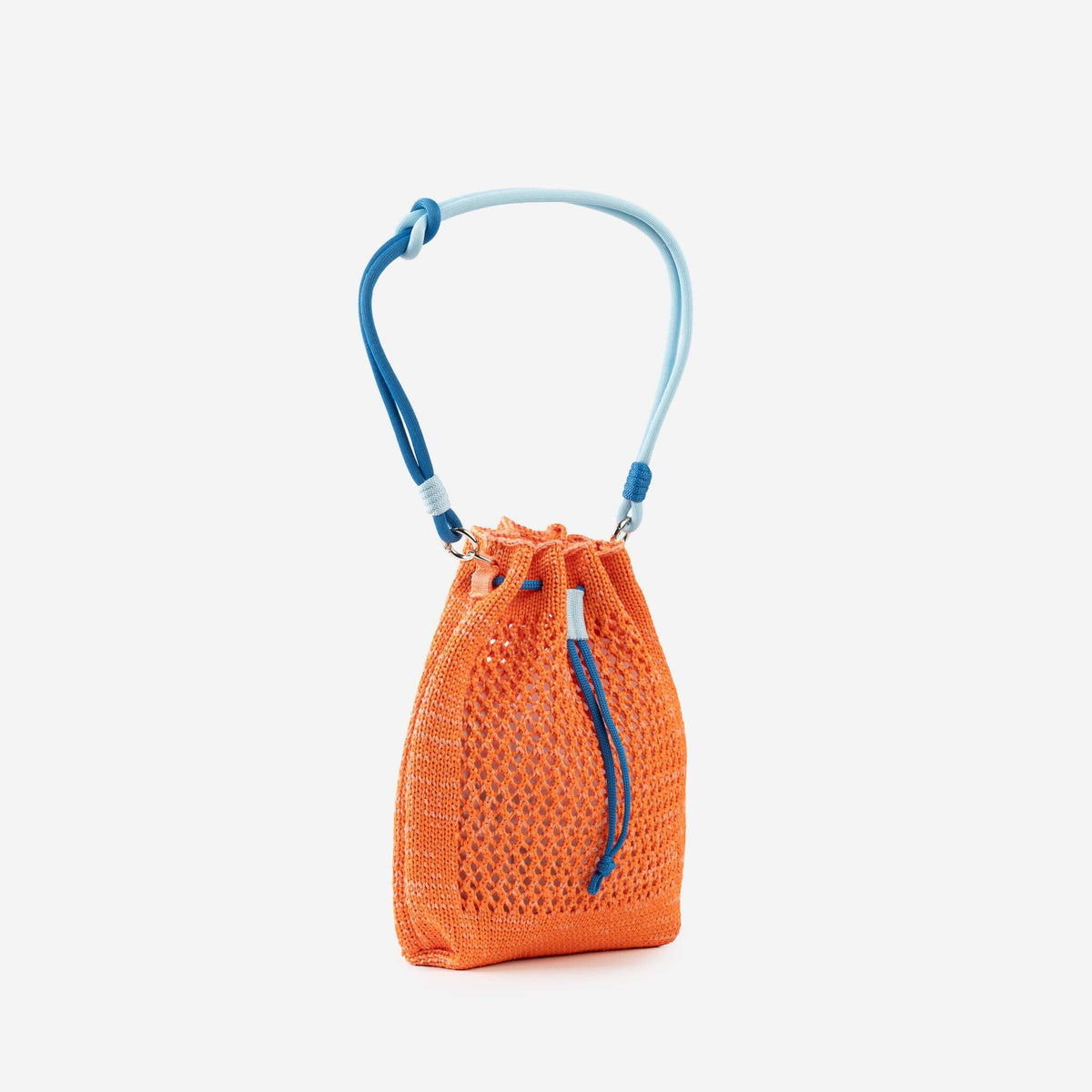 Drawstring Raffia Mini Bag: Peach