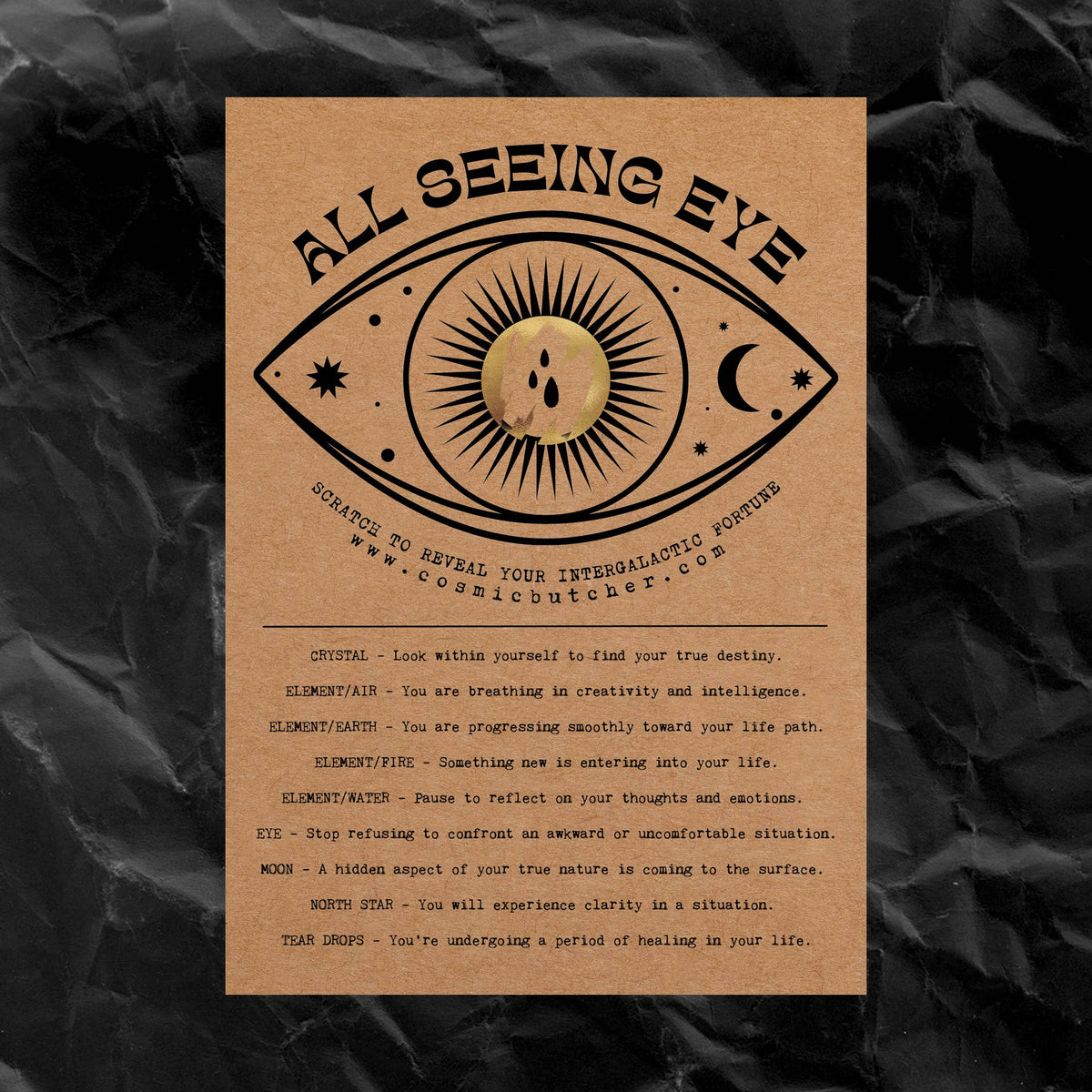 "ALL SEEING EYE" Scratch Fortune Card