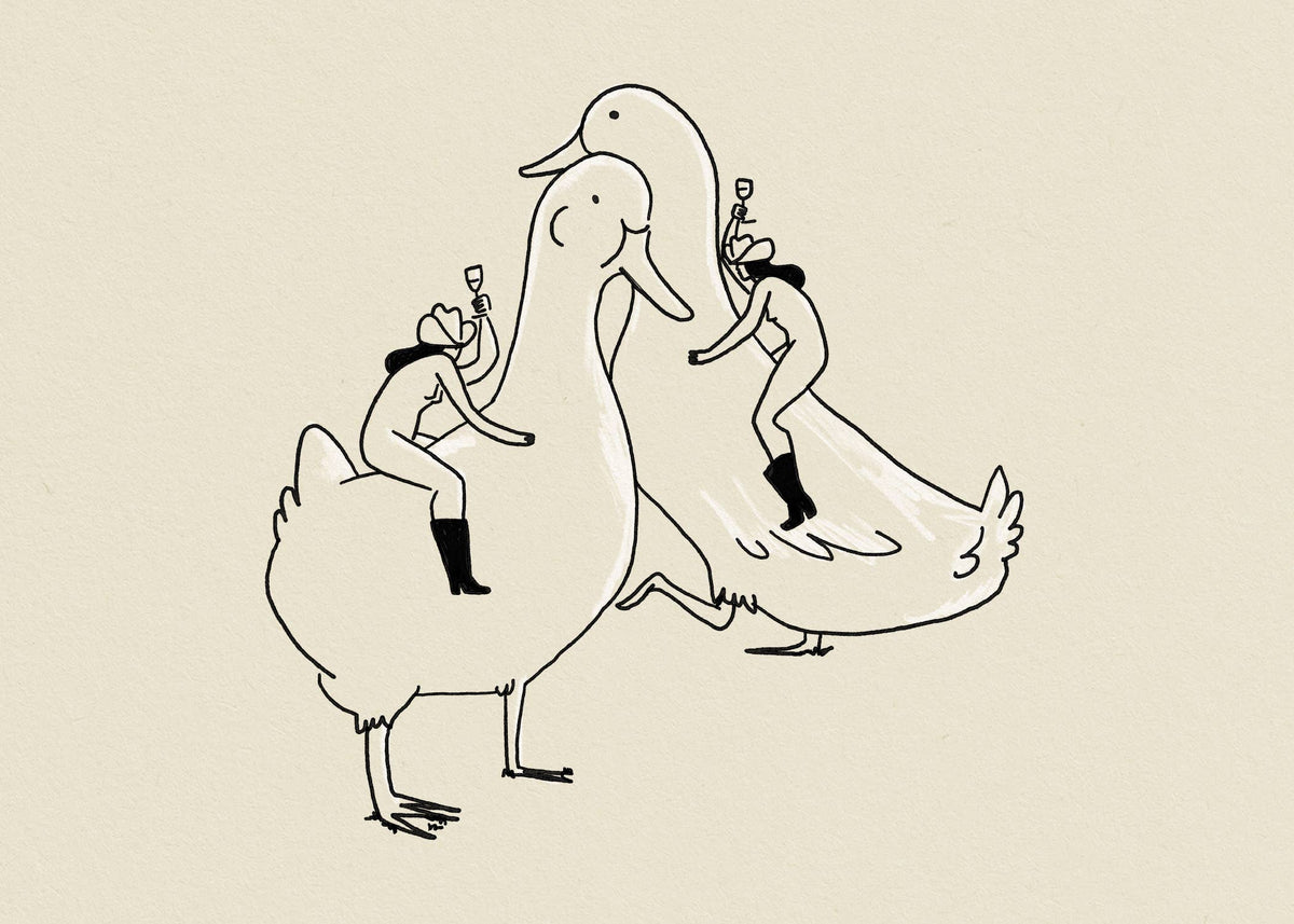 Silly Goose - Whimsical Western Archival Giclée Art Print: Medium