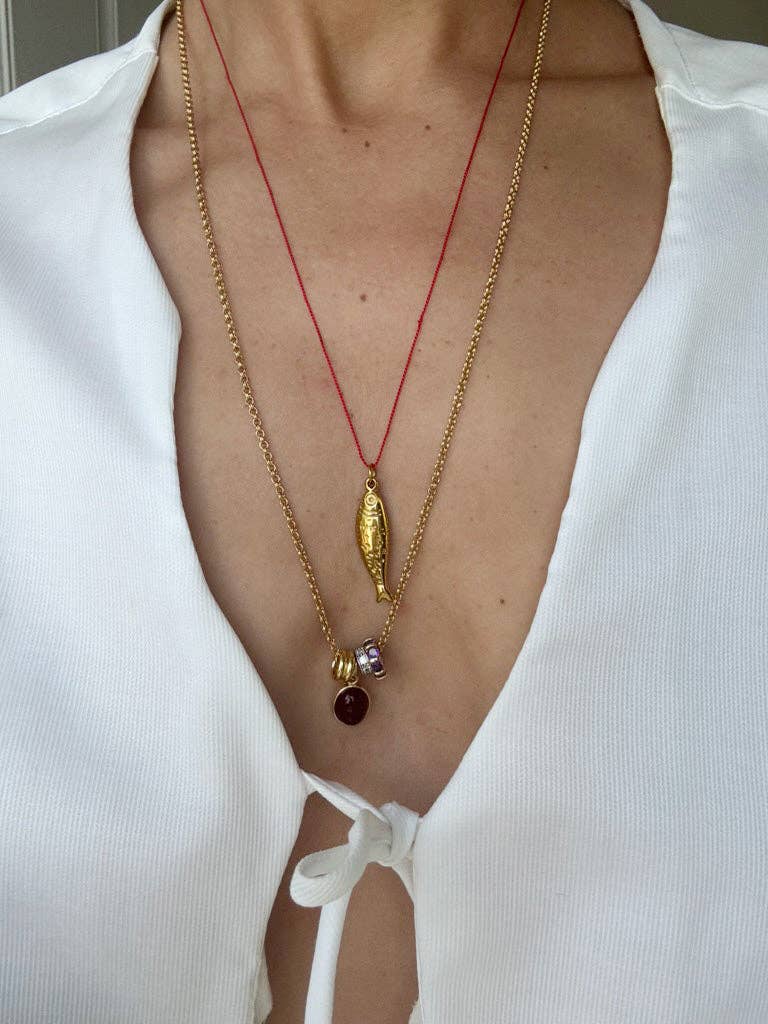EVA: Lavender Freshwater Pearl/Garnet Zircon / 24"
