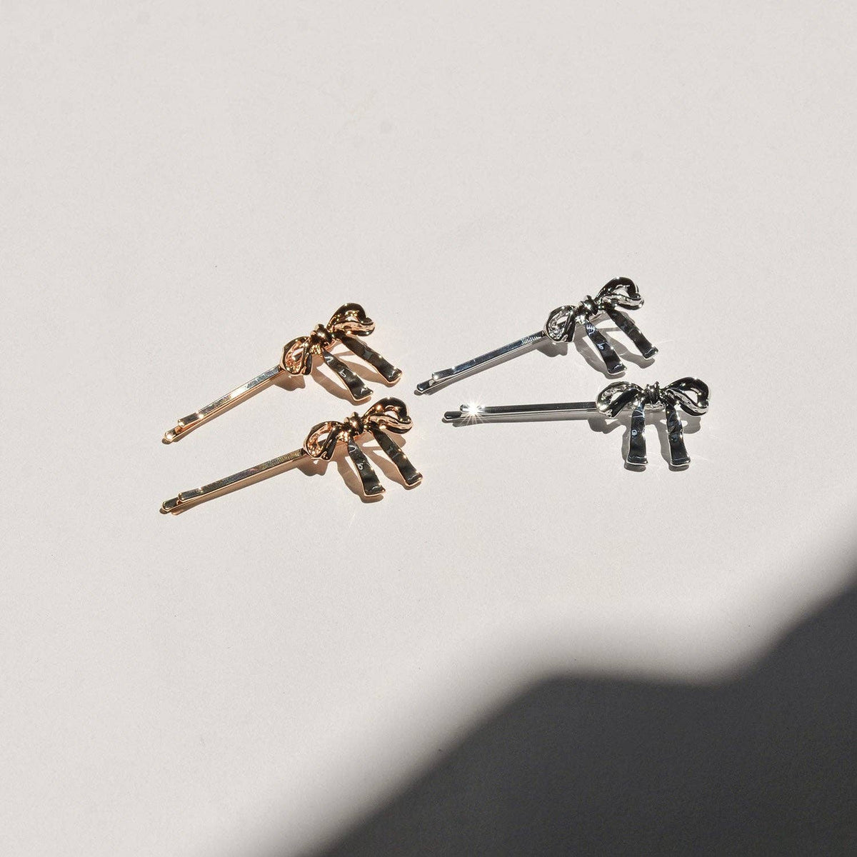 Ribbon Metal Hair Bobby Pins | Silver - sold SINGLE