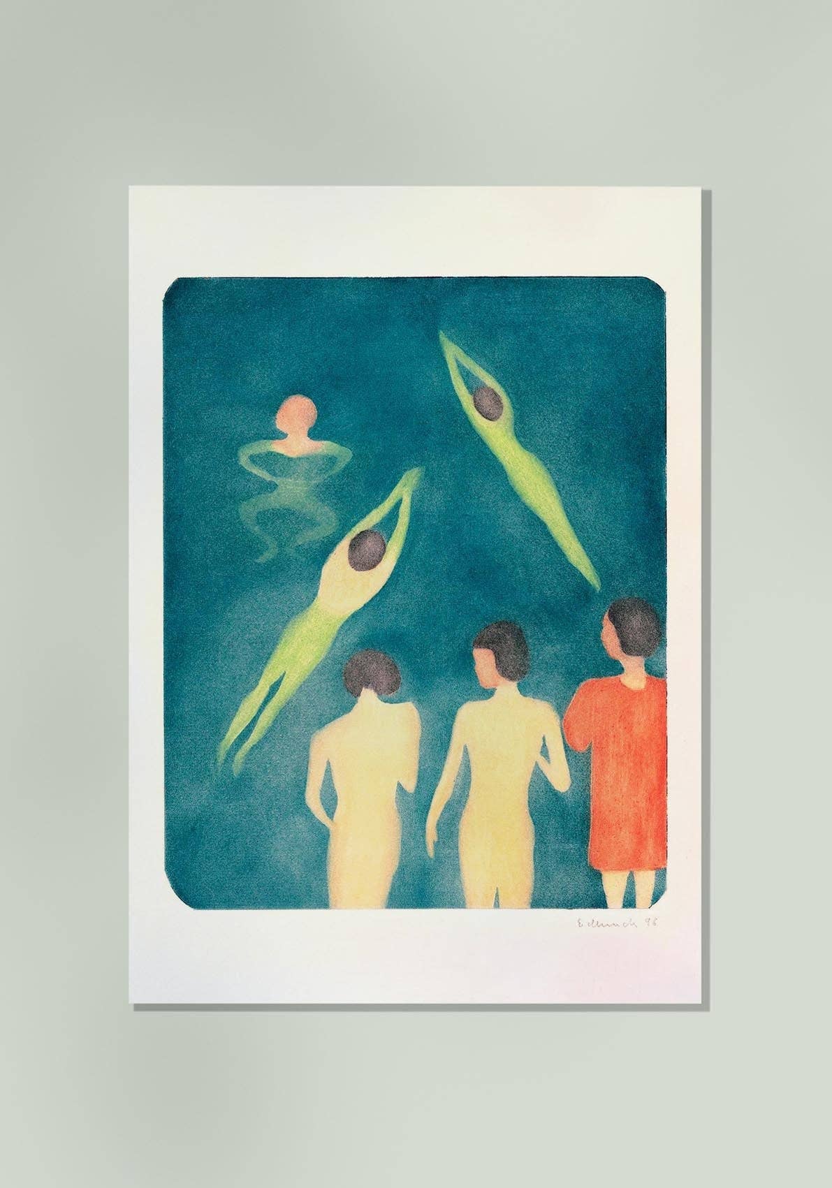 Edvard Munch Boys Bathing Art Poster: 8x10 Inches