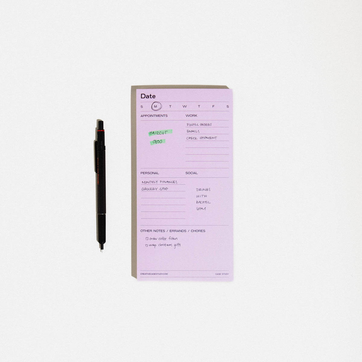 Daily Task Notepad Planner | Pink & Yellow