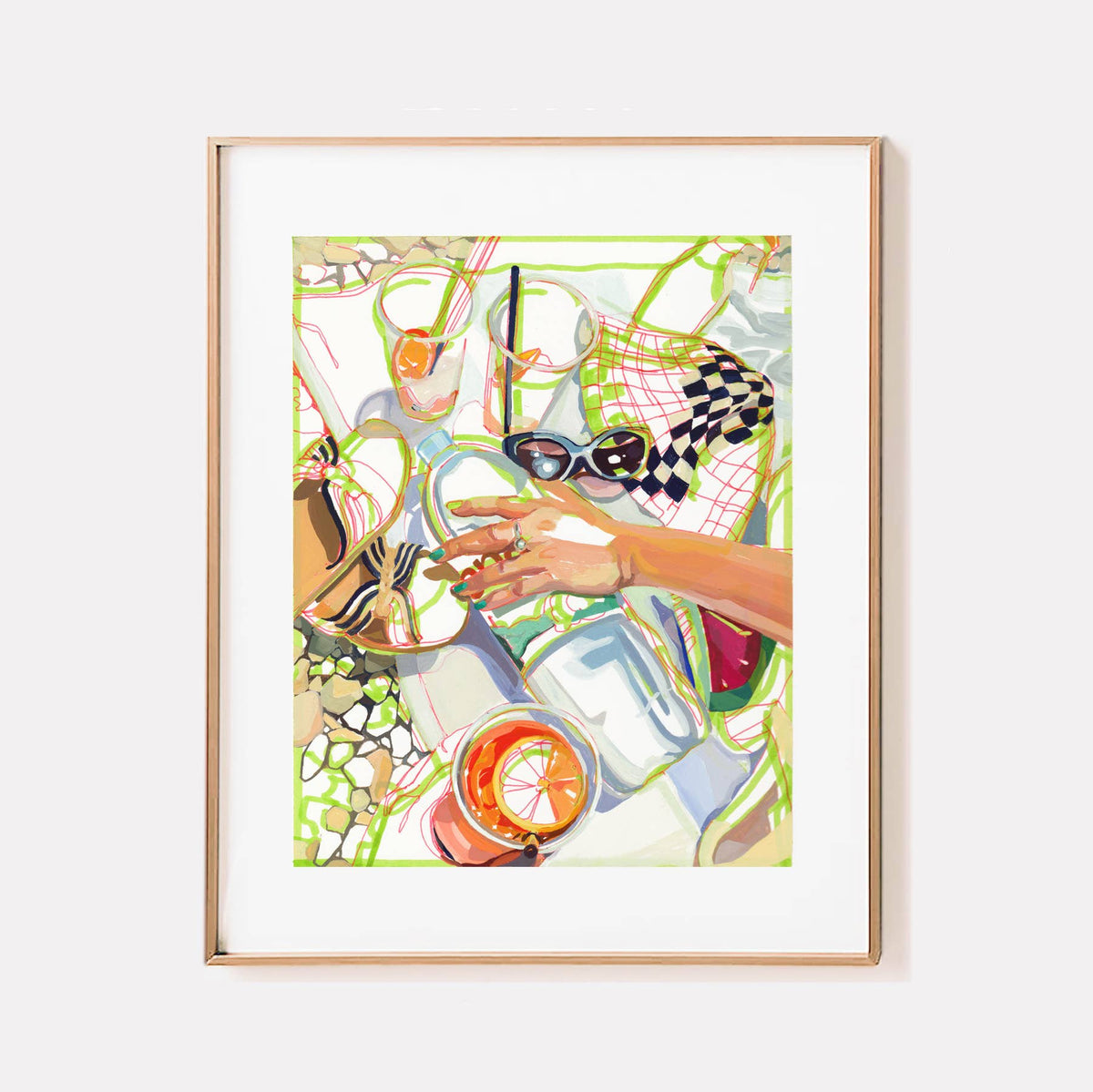 "Beach Day in Omis" signed archival giclee still life: 8x10"