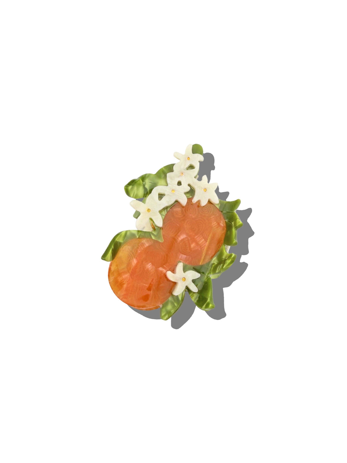 Hand-painted Orange Blossom Claw Hair Clip | Eco-Friendly