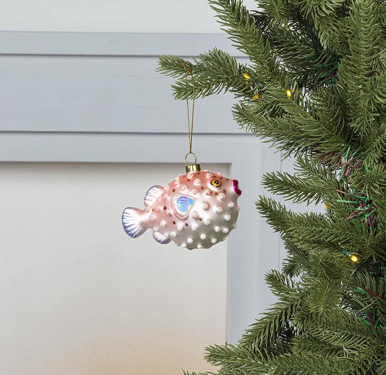 Pink Puffer Fish Ornament