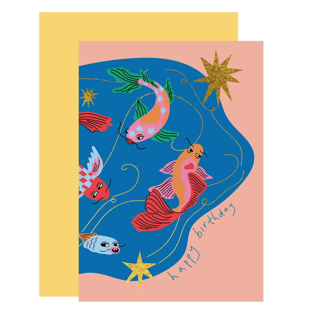 Coy birthday card - gold foil greeting card