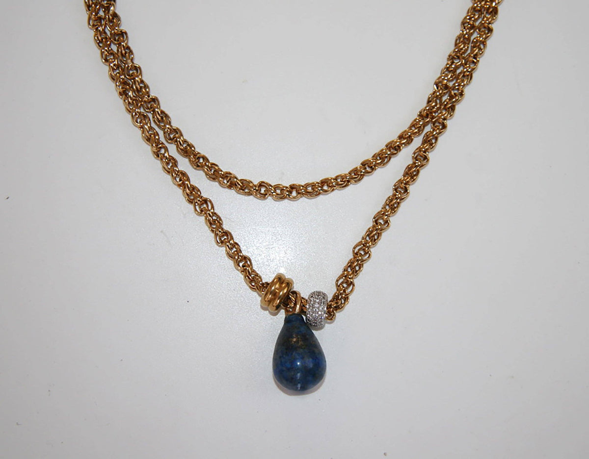Lou Lapis Pendant Gold Chain Necklace