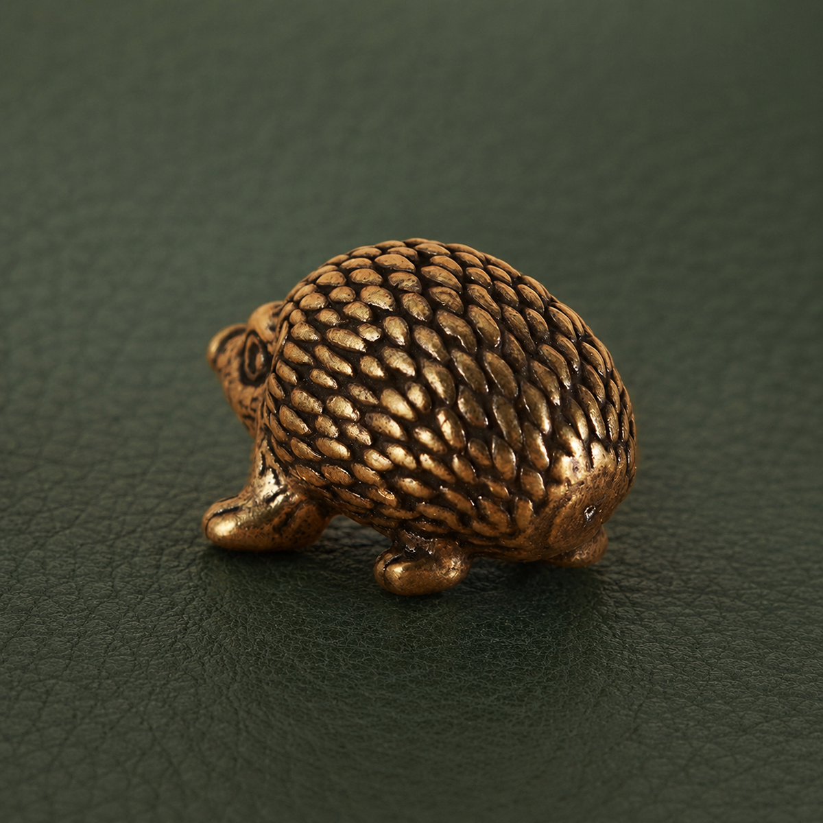 Solid Brass Hedgehog Figurine Desktop Ornament: A1