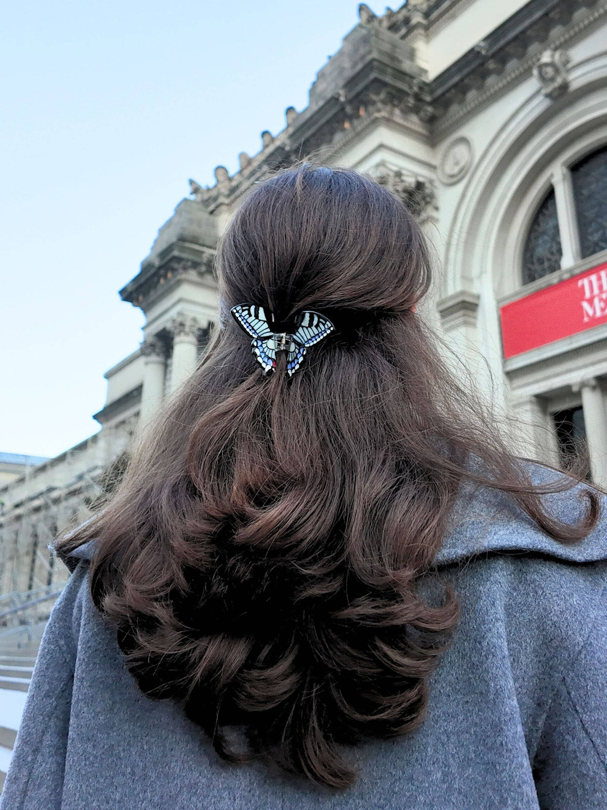 Hand-Painted MINI Swallowtail Butterfly Claw Hair Clip | Eco-Friendly: White