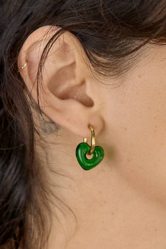 Corazon Hoops - 18K Gold Plated: Green
