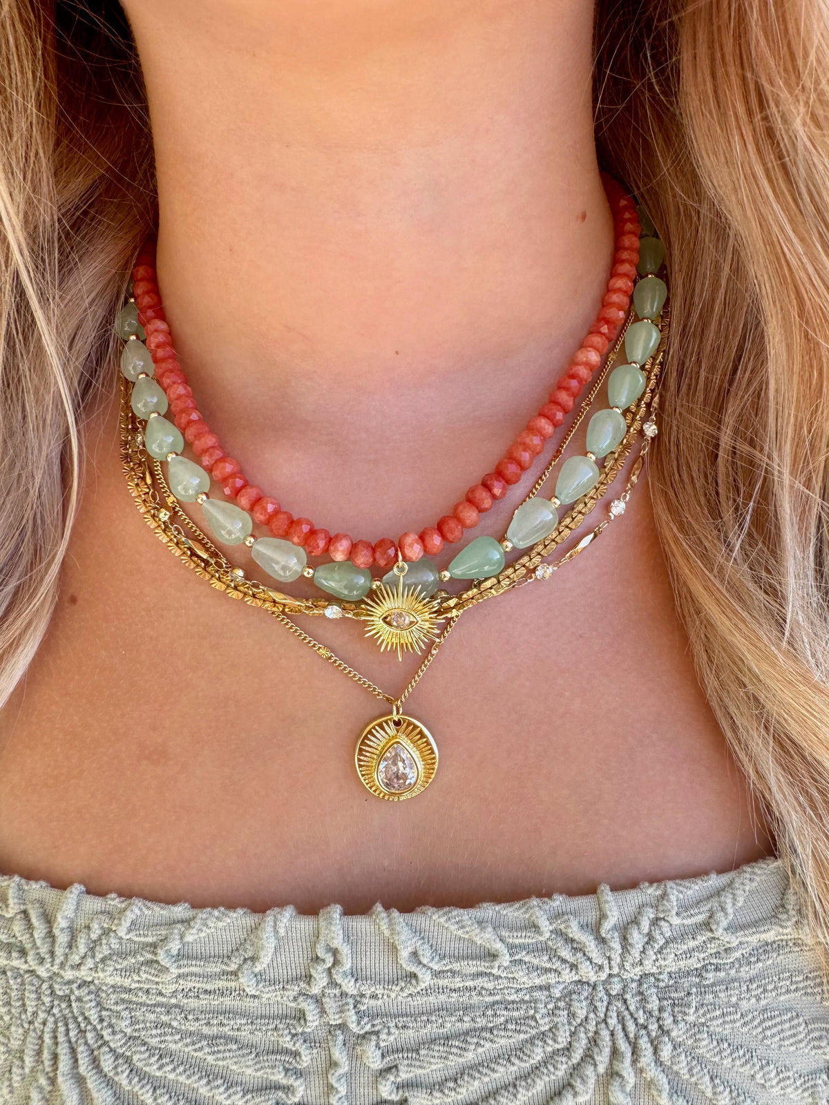 Taylor Beaded Evil Eye Necklace