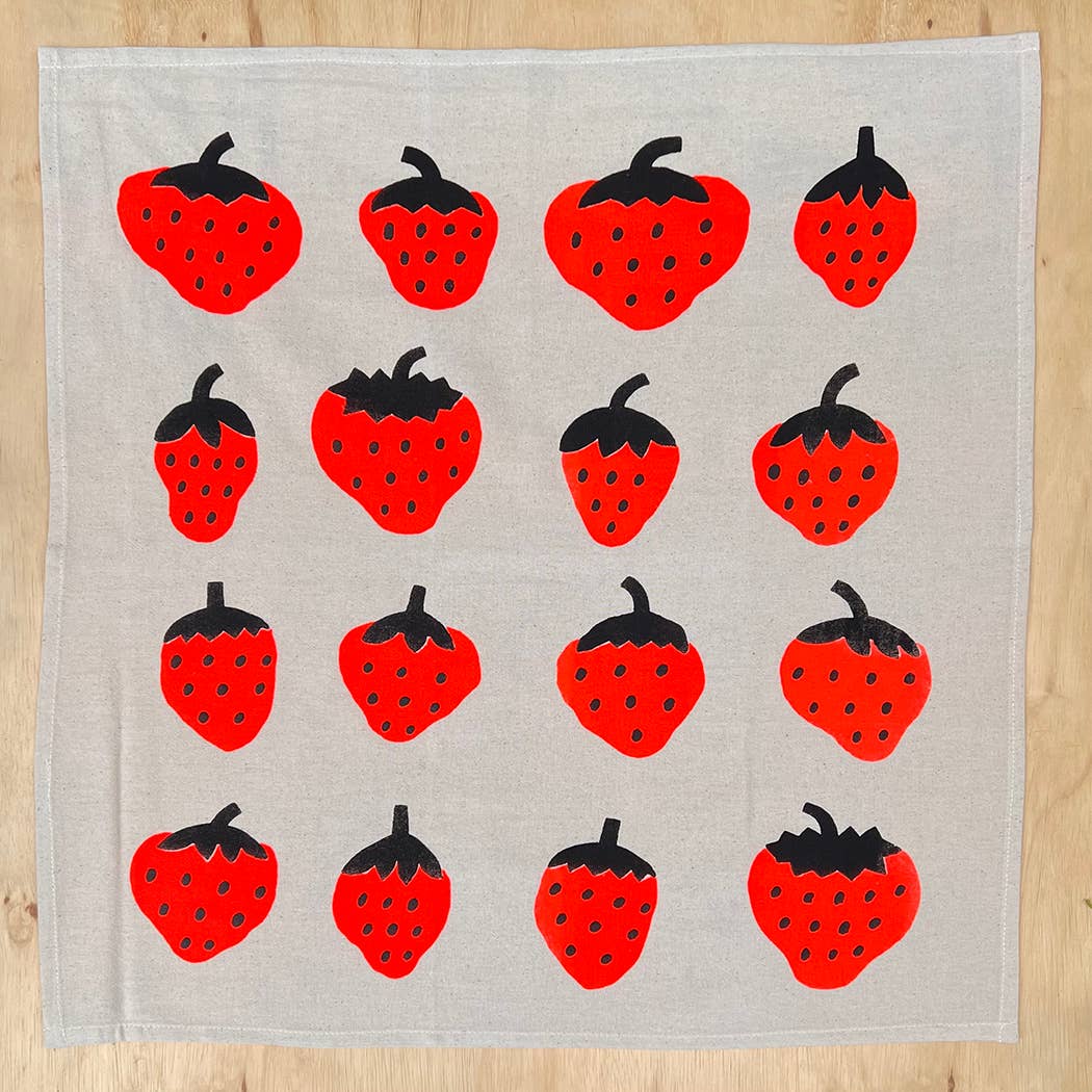 Strawberry Tea Towel: Red