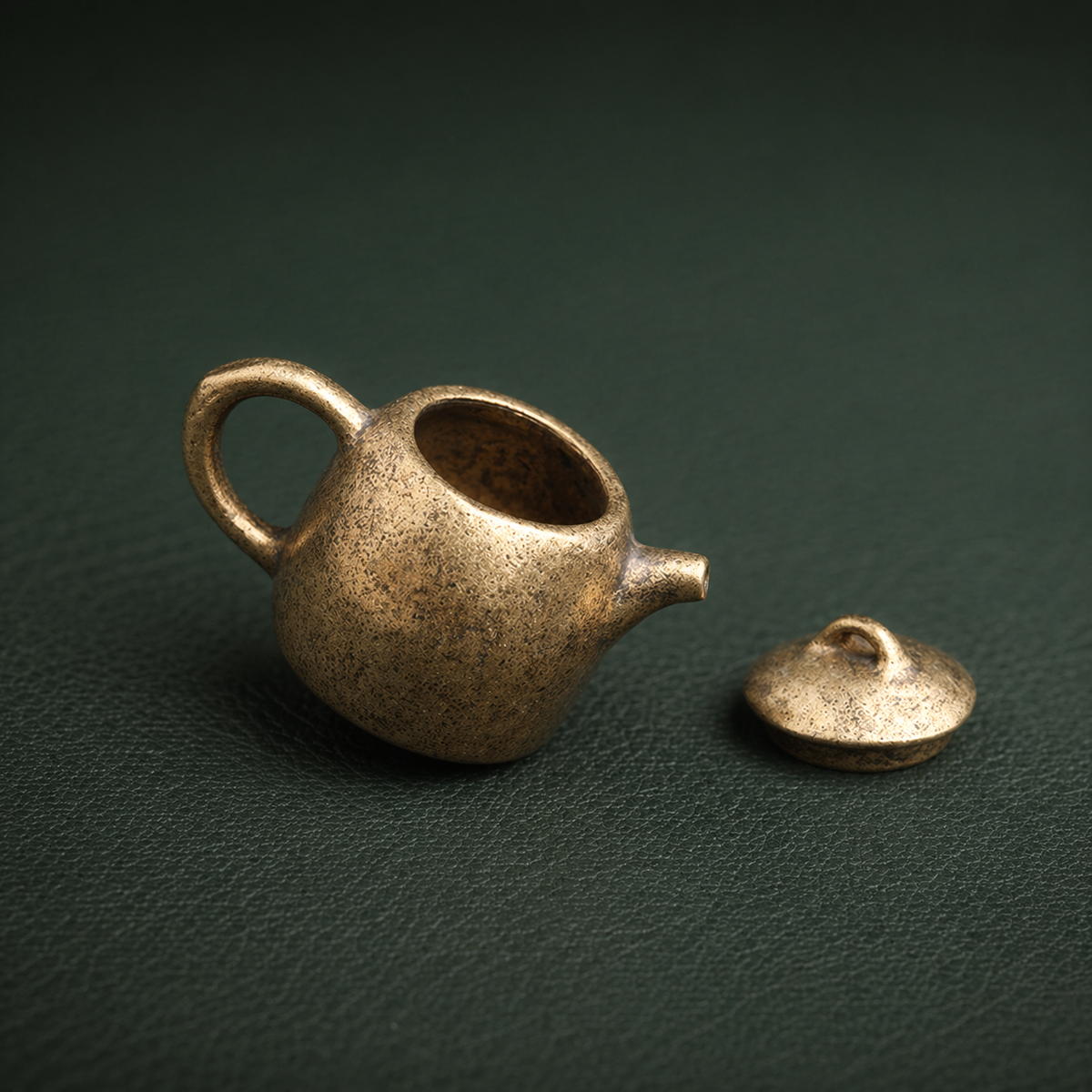 Antique Brass Miniature Tea Pet Teapot Sculpture: A1