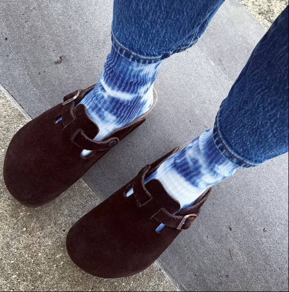 Indigo Tie-dye Dressy Socks (Women&#39;s)