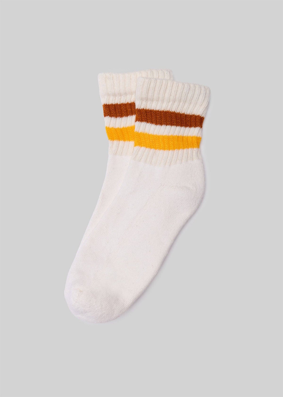 The Retro Stripe Quarter Crew: Texas orange/gold