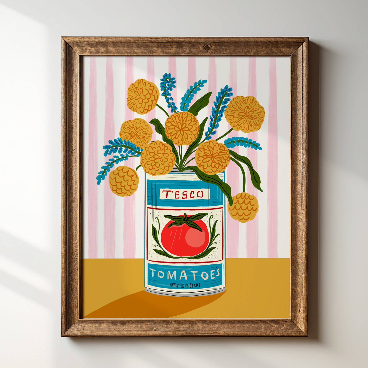 &quot;Floral Tomato Can with Stripes&quot; - 8&quot; x 10&quot; Art Print