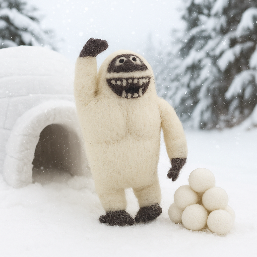 Handmade Felt Yeti
