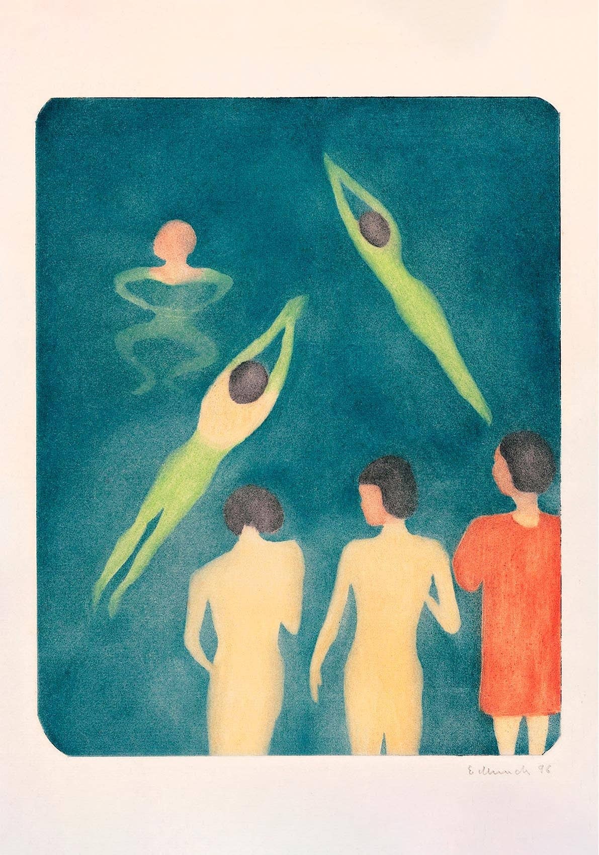 Edvard Munch Boys Bathing Art Poster: 8x10 Inches