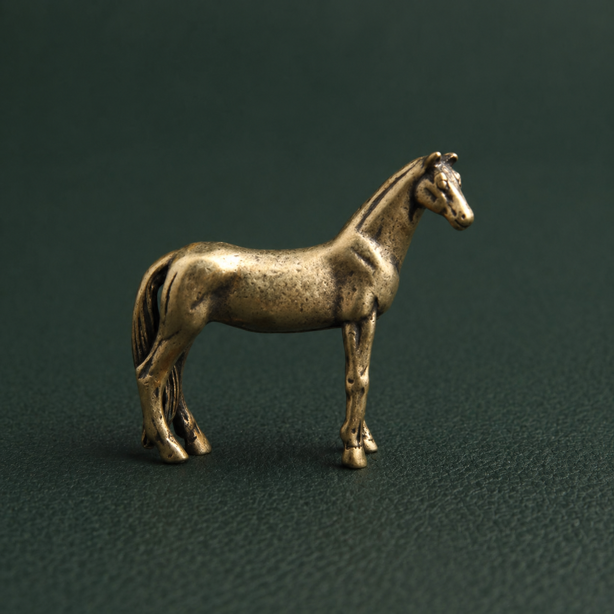 Antique Brass Galloping Horse Figurine Desktop Ornament: A1