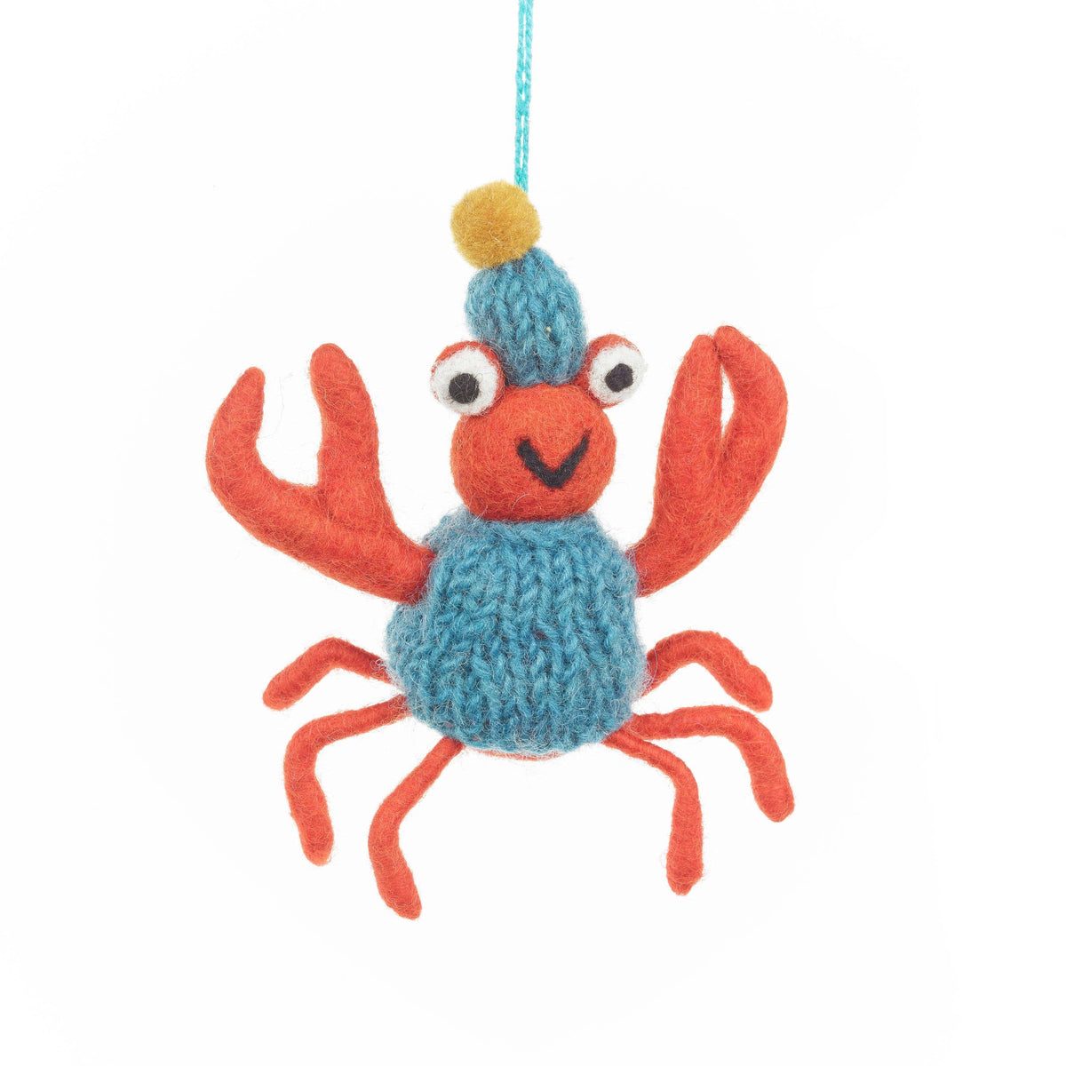 Handmade Felt Sammy Snow crab Ornament