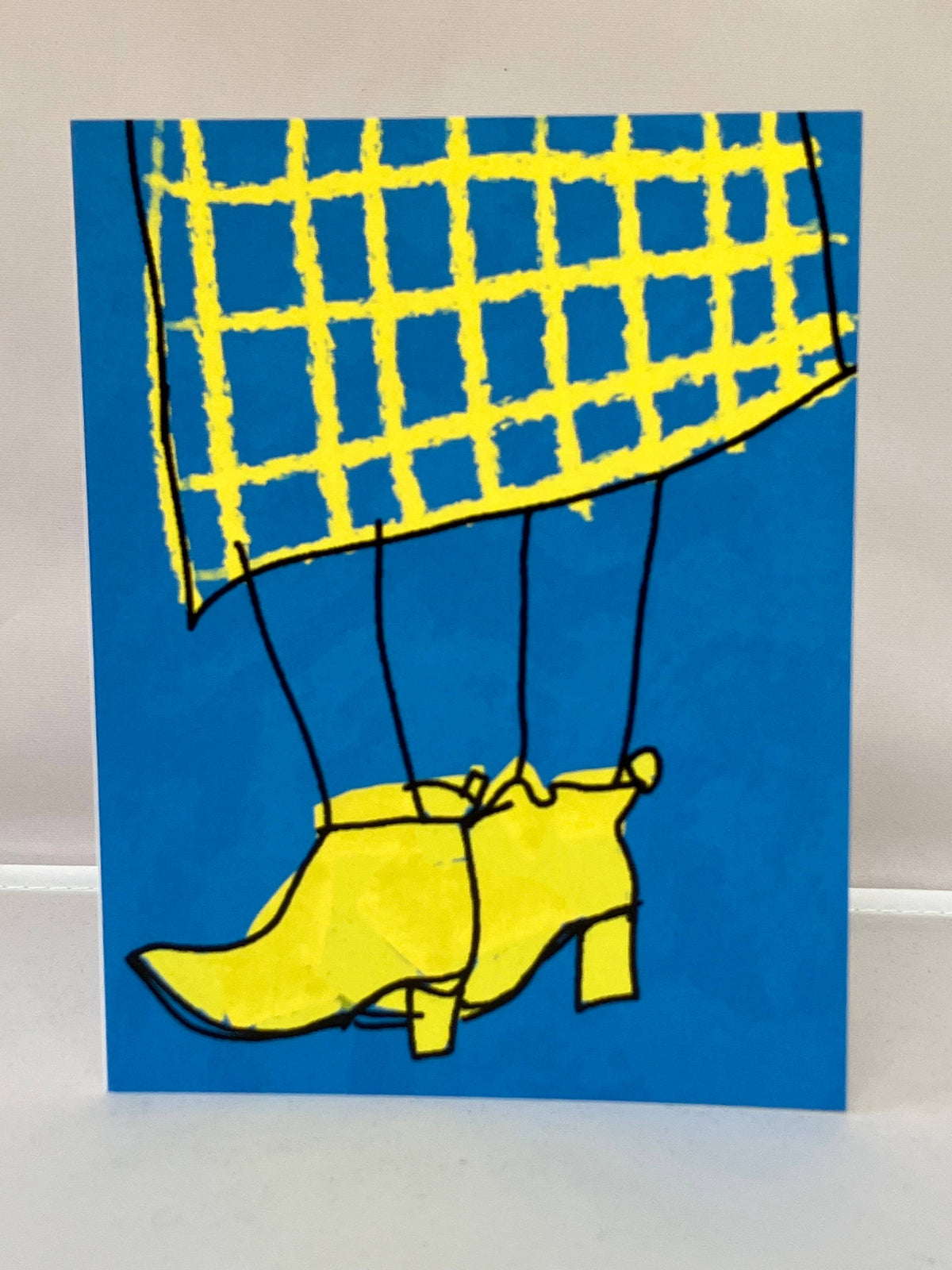 A2 Greeting Card - Blank Yellow Boots