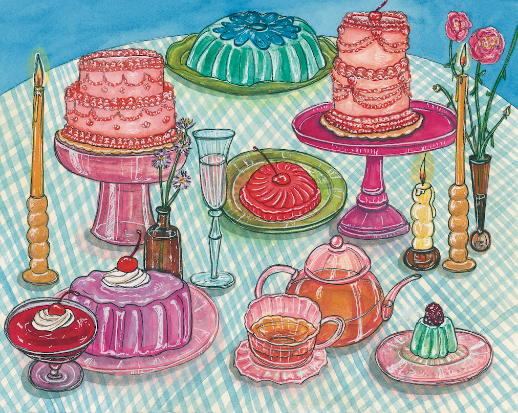 Spring Garden Party Table Setting Art Print: 5x7