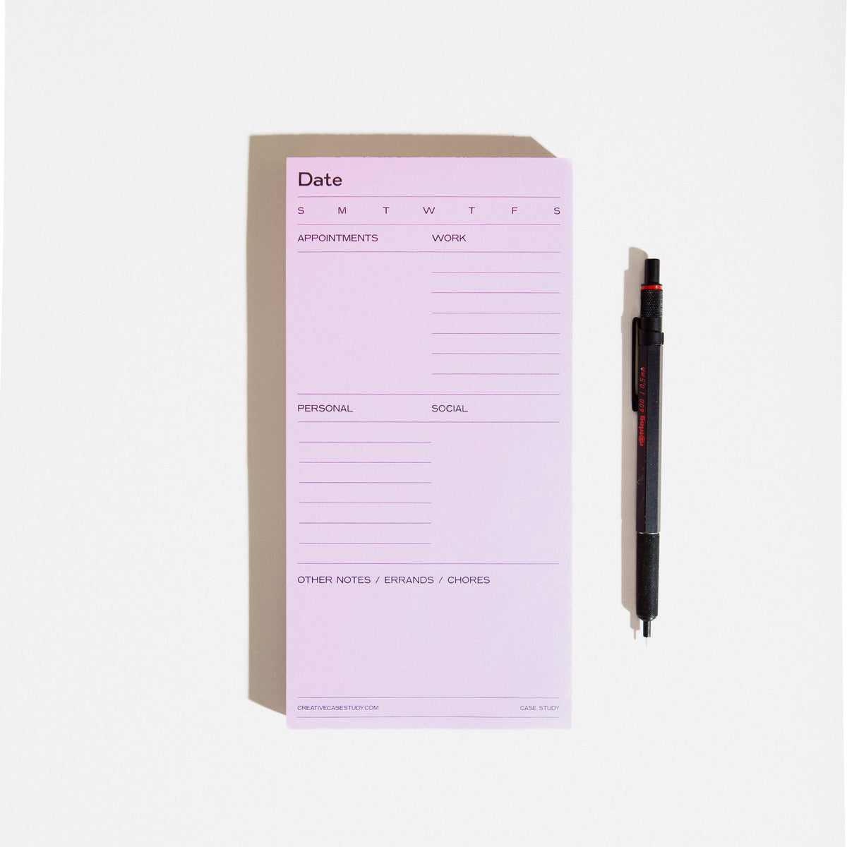 Daily Task Notepad Planner | Pink & Yellow