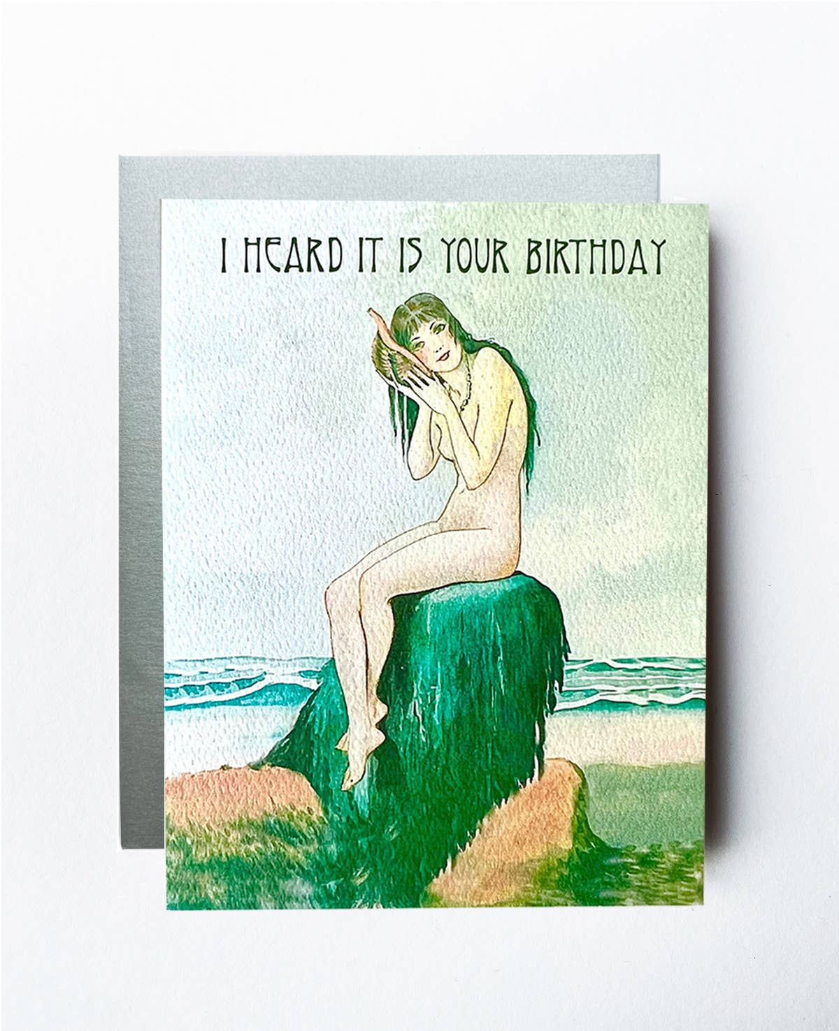 Mermaid Vintage Style Art Nouveau Birthday Card