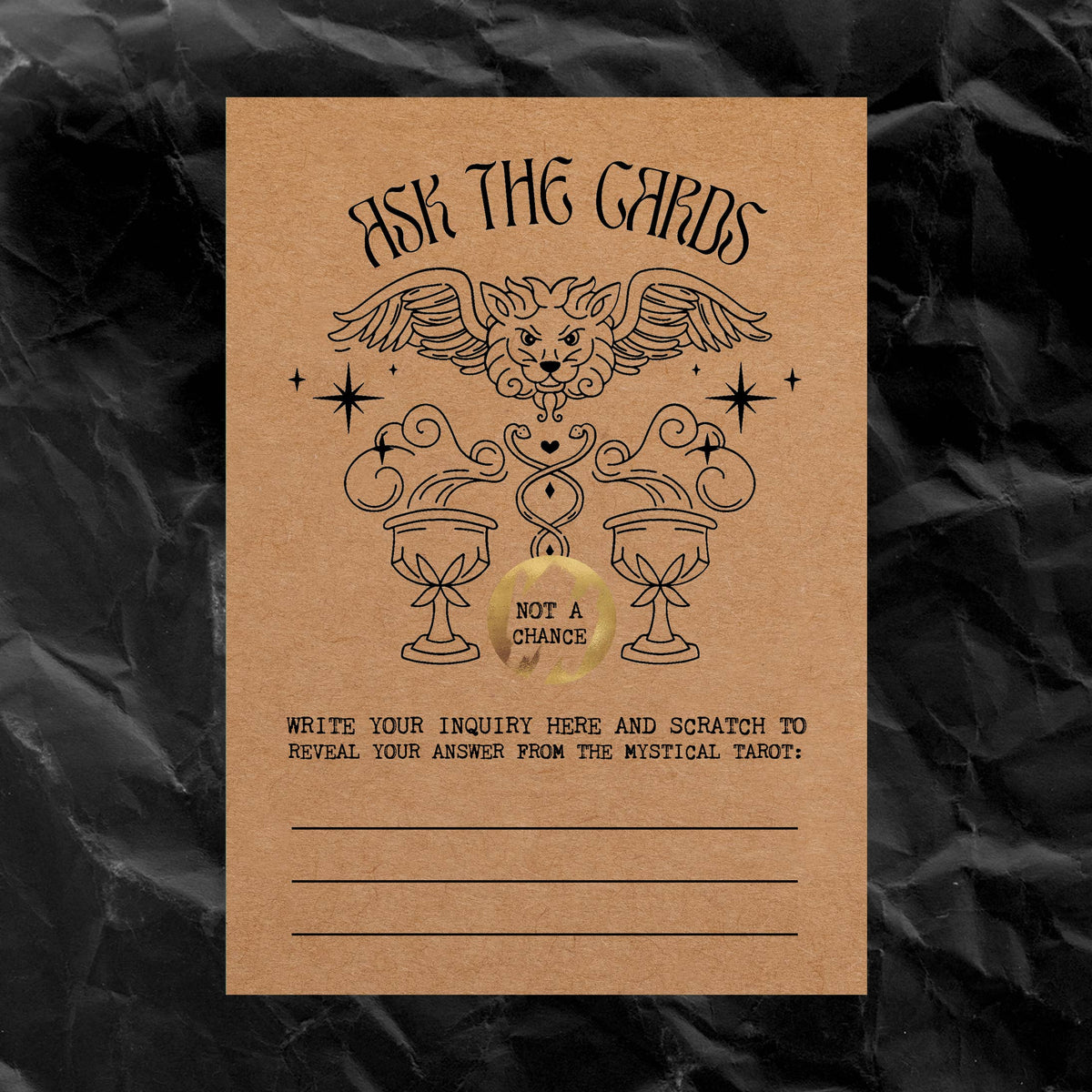 "ASK THE CARDS" Tarot Novelty Scratch Off Tarot Fortune Card: BRIGHTS/NEONS