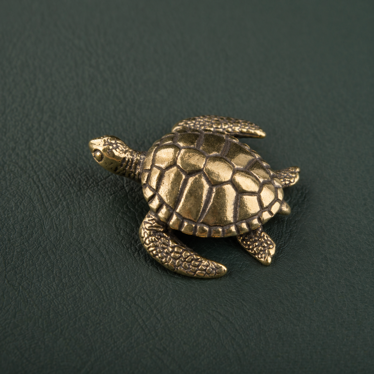 Antique Brass Sea Turtle Desktop Ornament: A1