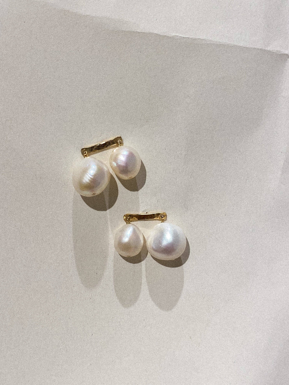 Duet Freshwater Pearl Dangle Earrings: Gold Filled