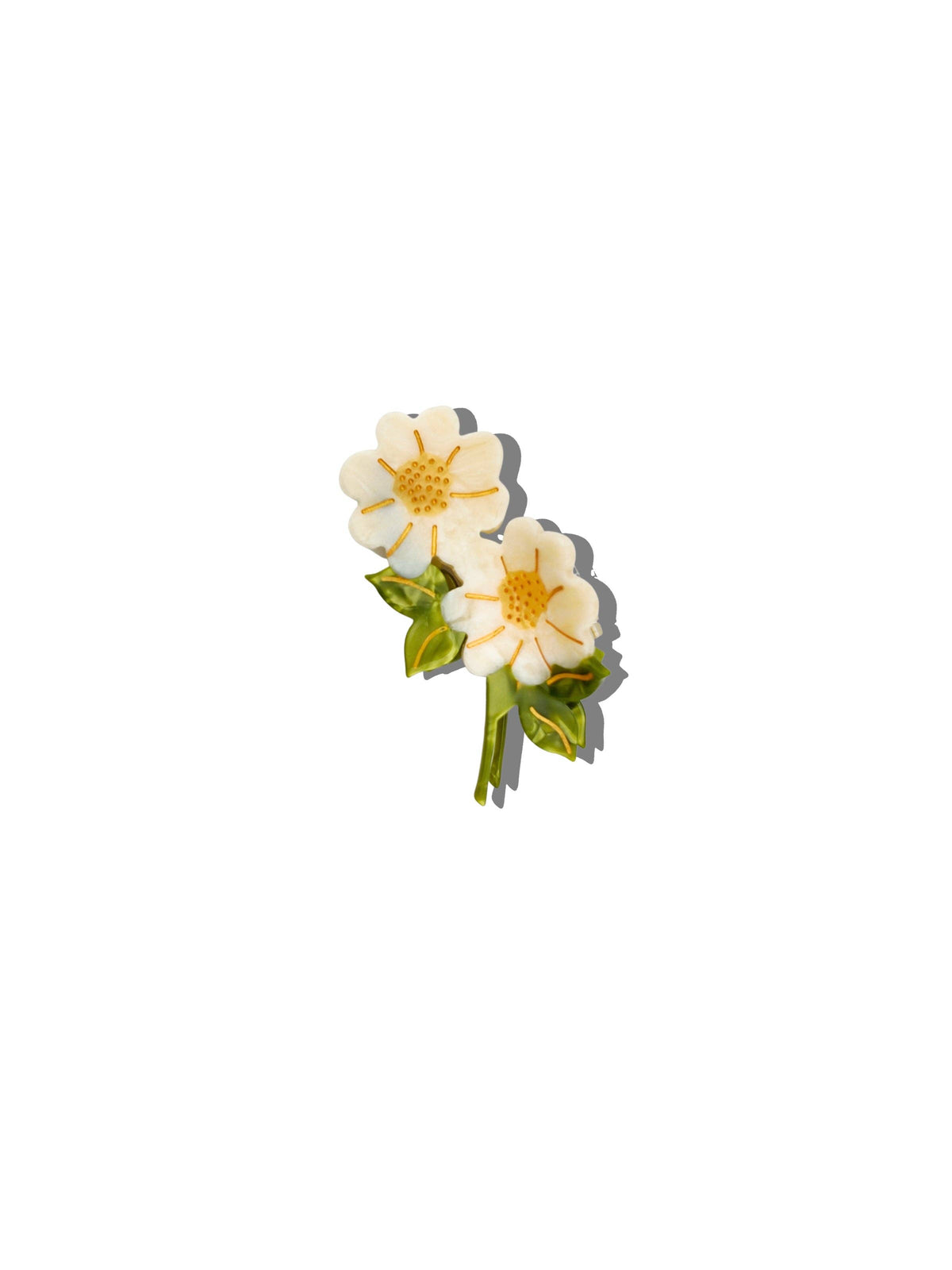 Hand-painted Vintage Daisy Stem Claw Hair Clip | Eco-Friendly