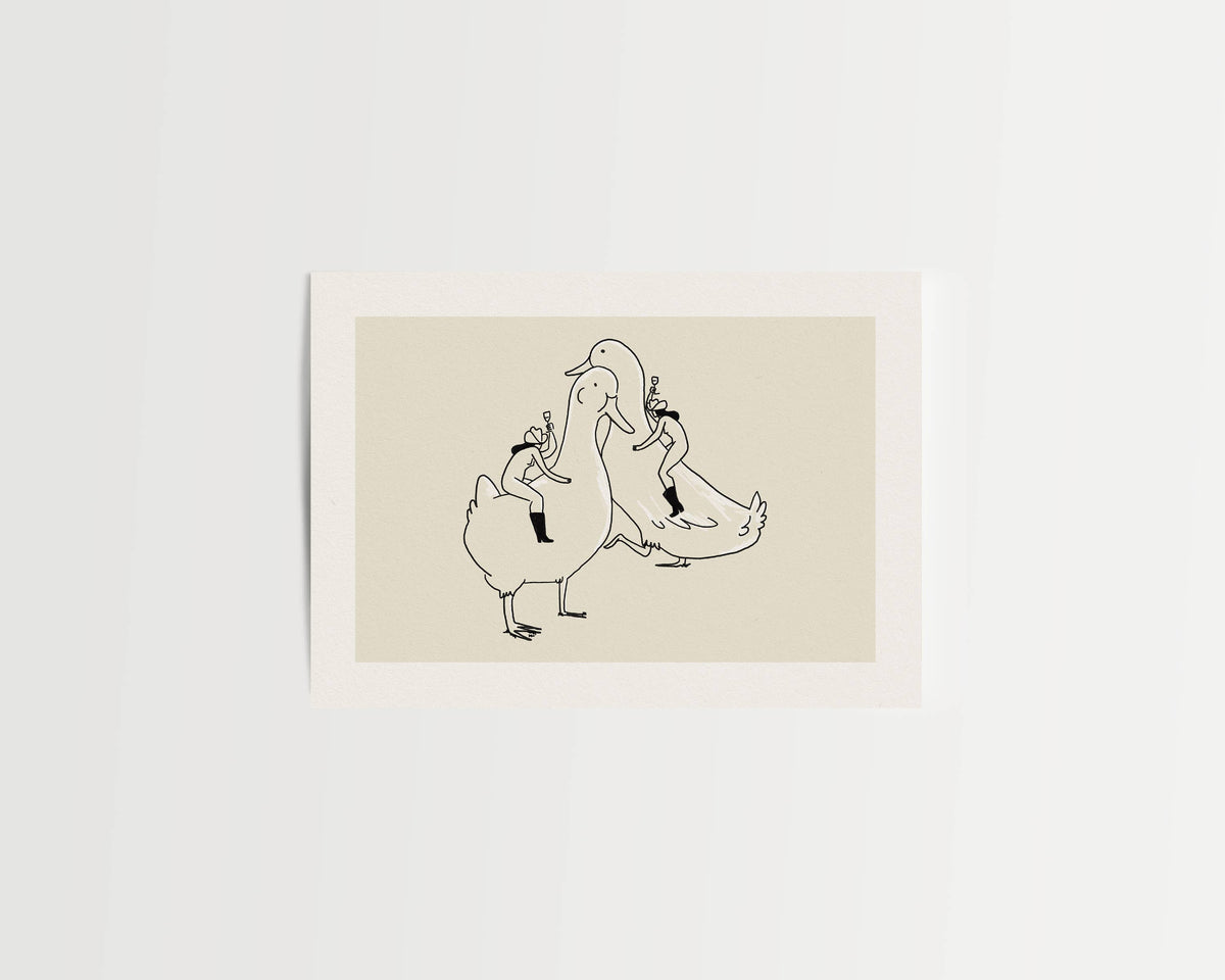 Silly Goose - Whimsical Western Archival Giclée Art Print: Medium