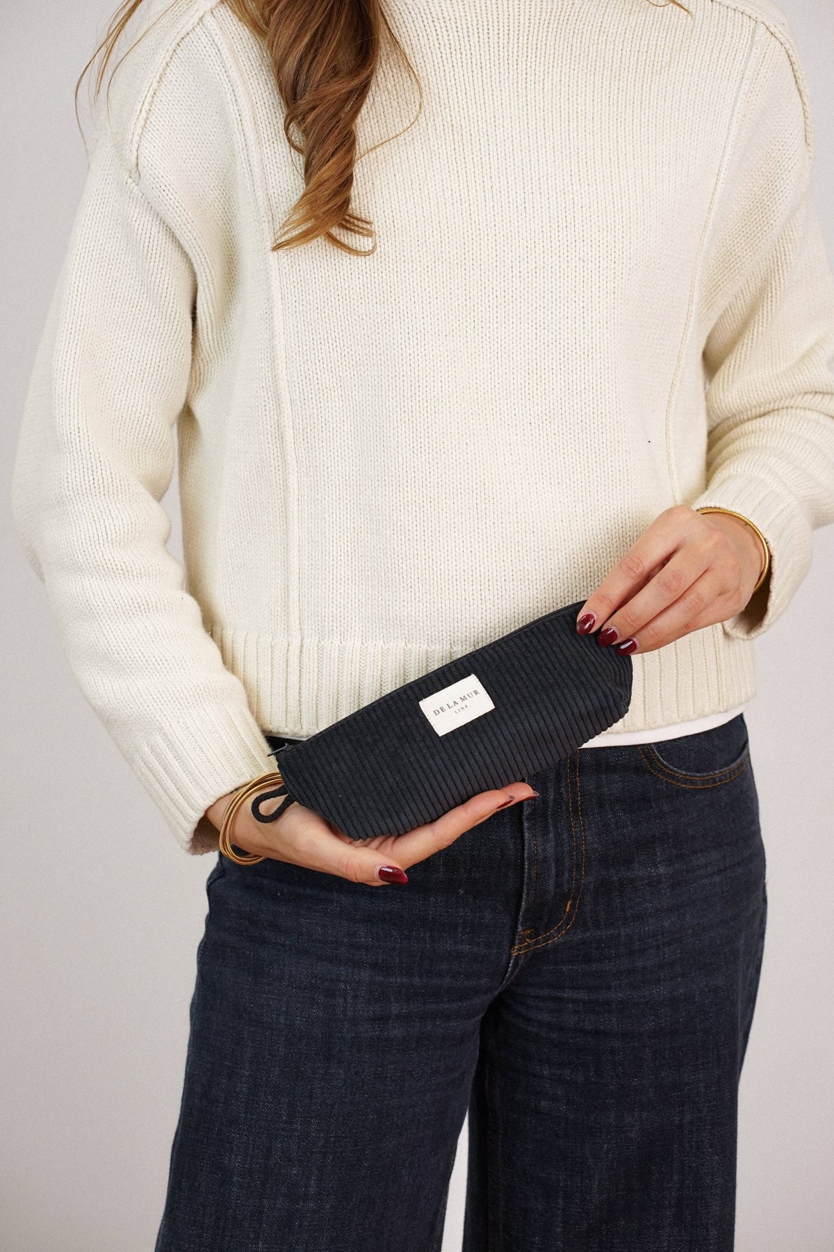 Corduroy Pencil Case – Black (Nit)