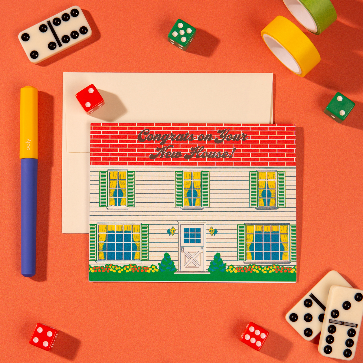 New House Brick House – Foil Housewarming ✿ Congrats Card