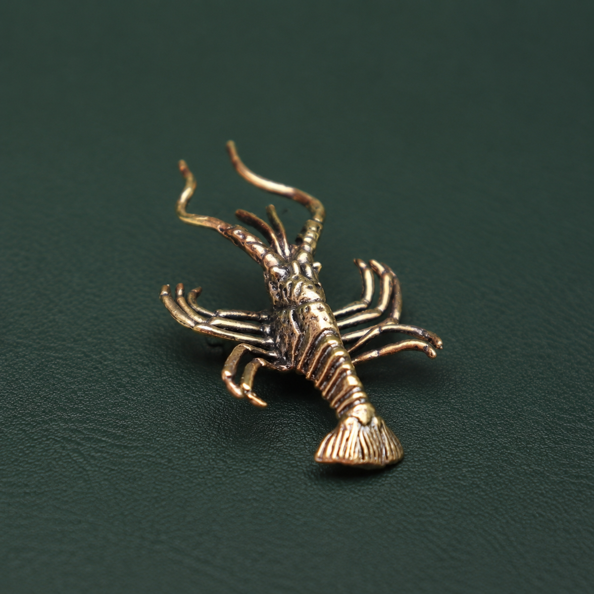 Solid Brass Crawfish Figurine Tabletop Ornament: A1