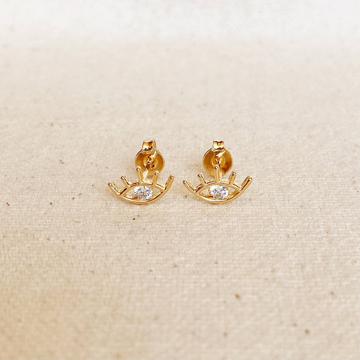 18k Gold Filled Eye Stud Earring SINGLE