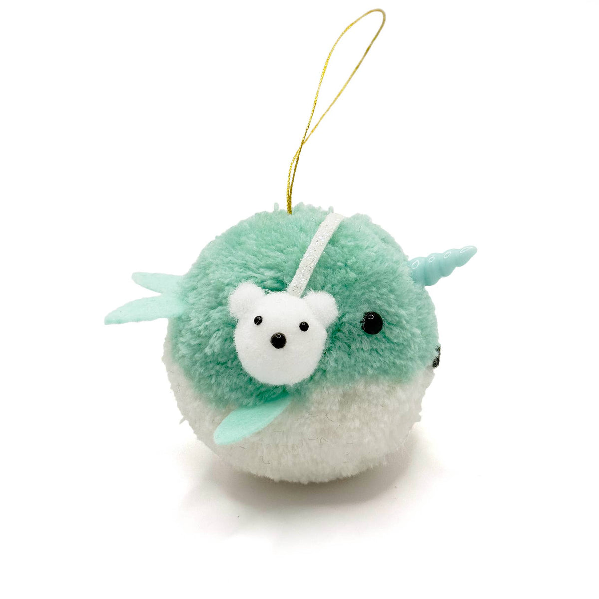 Narwhal Pom Pom Ornament