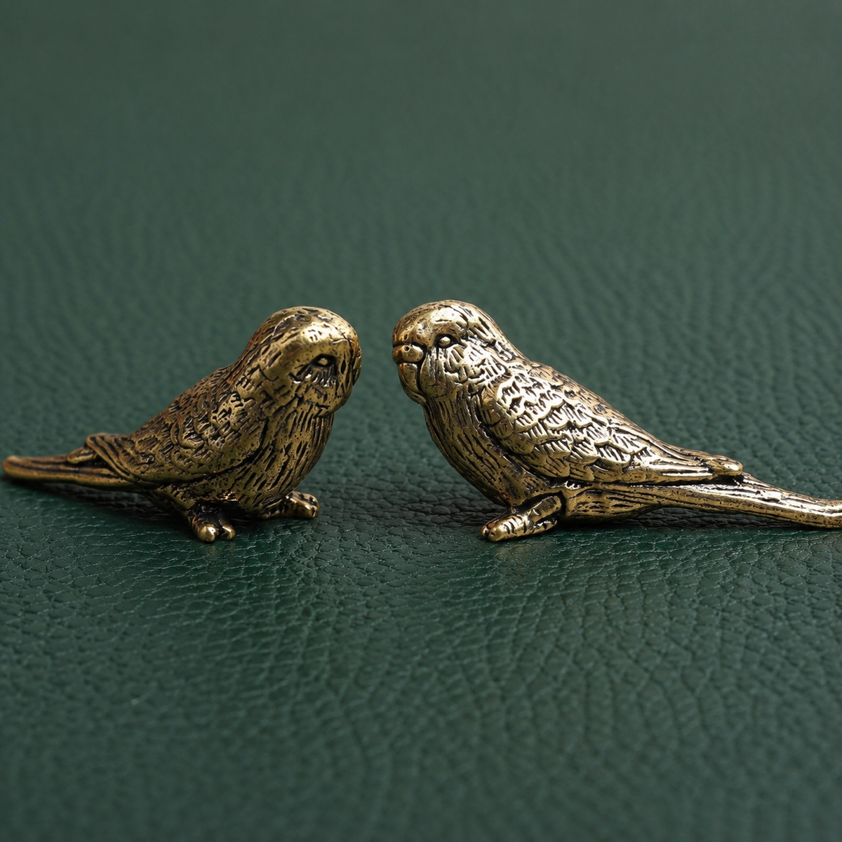 Solid Brass Perched Parrot Figurine Decor: A1