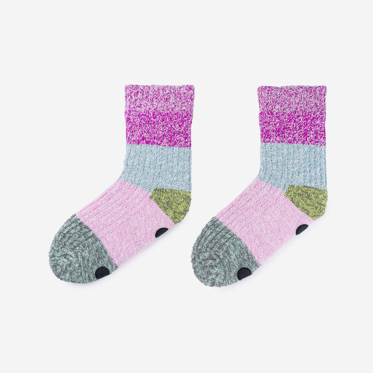 Color Band House Socks: Magenta Stone Blue / S/M - W 6-9<br>M 5-7.5