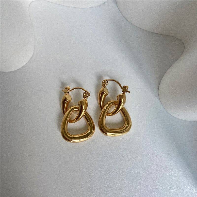 Rosalie - Interlocking Triangle Hoop Earrings