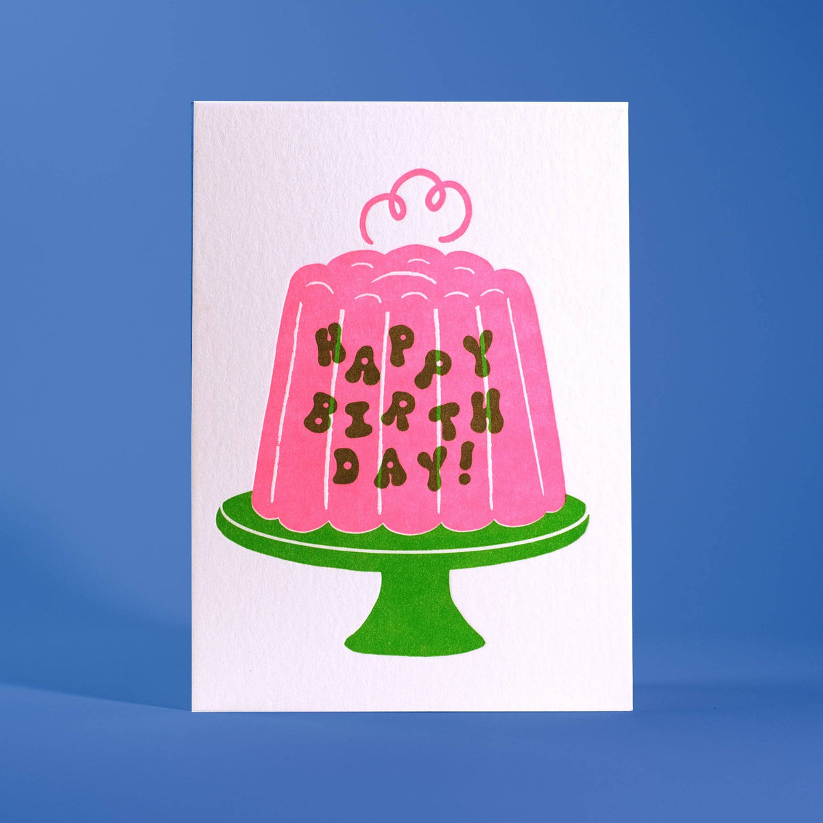 Happy Birthday Jello Cake Letterpress Greeting Card