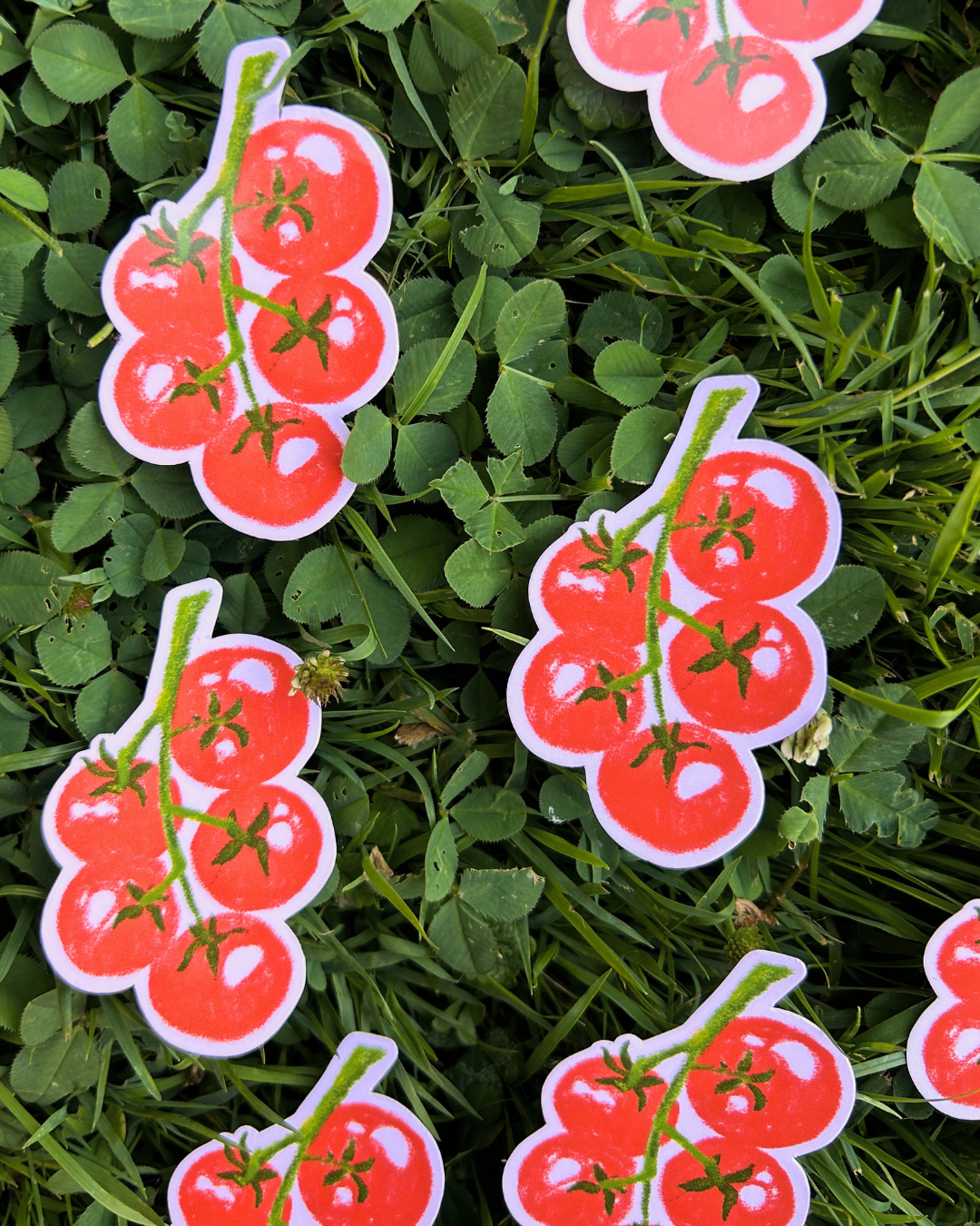 Red Tomato Bunch Sticker - Veggie Art, Gardening, Vegetables