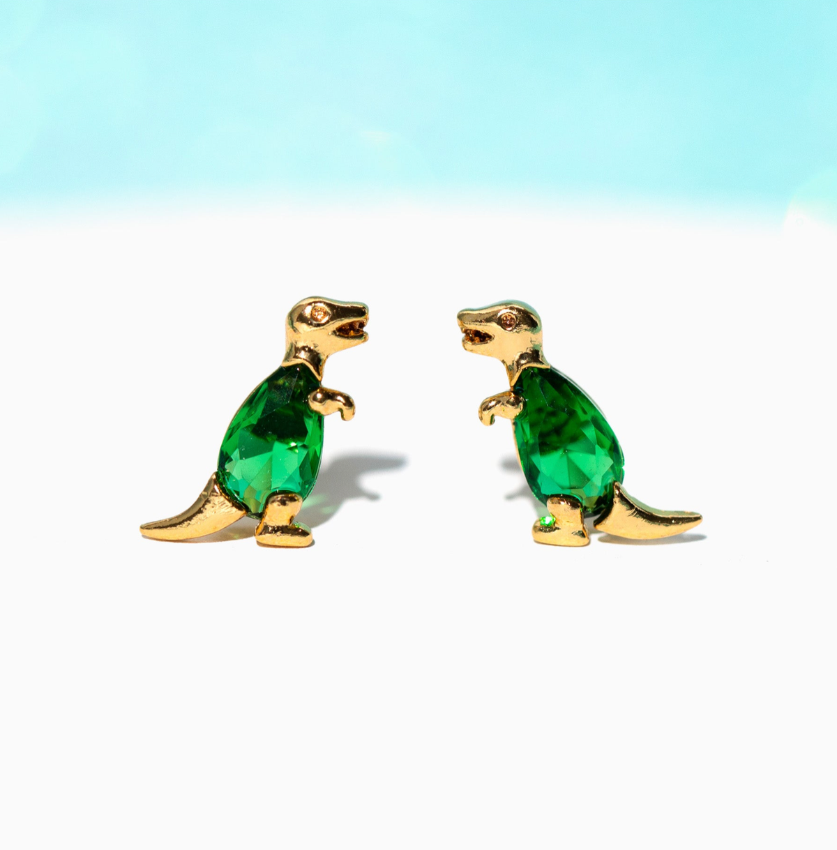 Terrific T-Rex Studs: sold SINGLE Gold